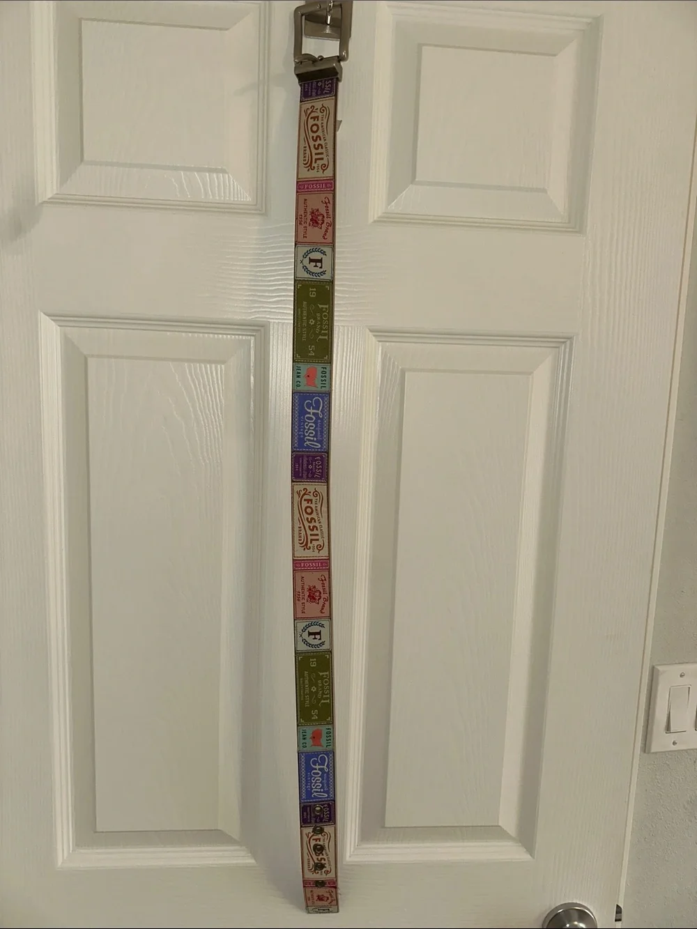 Vintage Fossil Patchwork Womens Leather Belt Size S